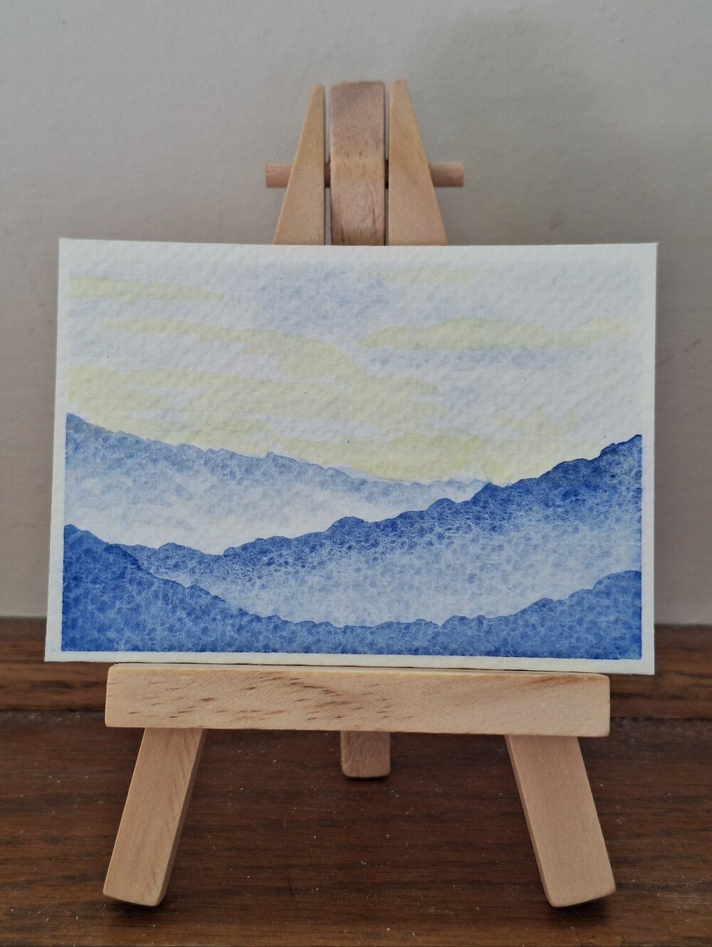 "Mystic Mountains" Hand-painted gouache painting (Tiny original artwork) - Picture 10 of 10